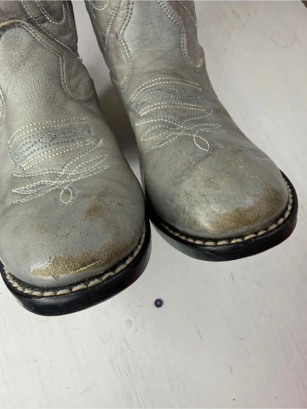 Kids Gray Kenny Roger’s Cowboy Boots Sz 11D